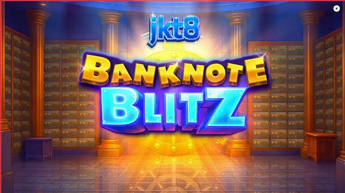 Tampilan visual slot Banknote Blitz dengan elemen brankas mewah